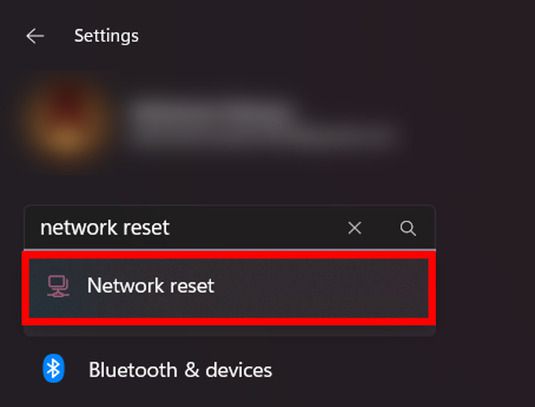 search network reset