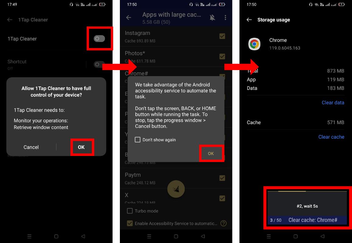auto clear apps cache