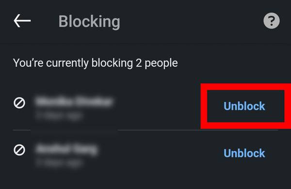 blocked profile