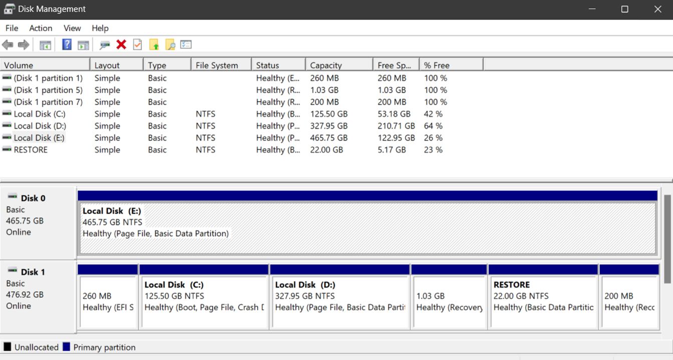Windows Disk Management