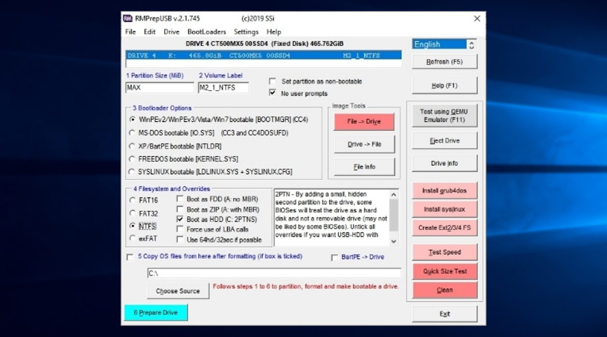 RMPrepUSB application